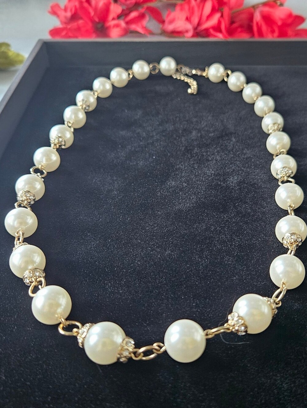 Banana Republic faux pearl station necklace balances classic elegance with vinta